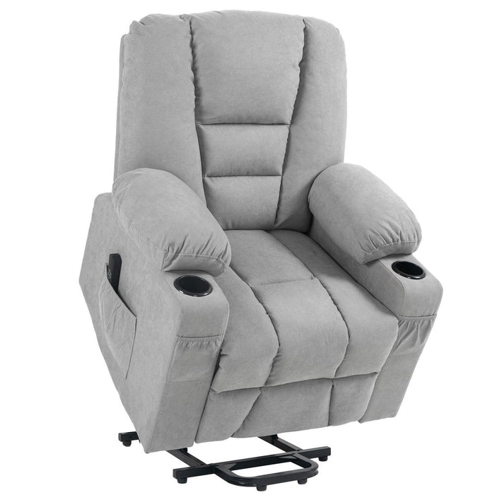 HOMCOM Riser and Recliner Chair w/ Remote, Lift Chair for Elderly, Light Grey