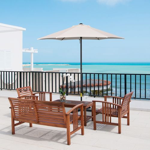 1.96m Parasol Patio Umbrella, Cream White