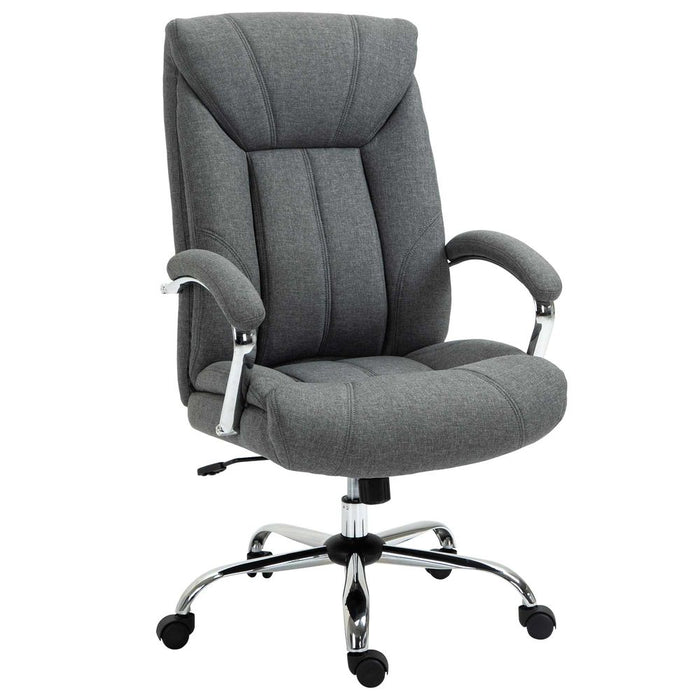 Premium High Back Home Office Chair - Armrest, Swivel Wheels, Grey-Professional Quality