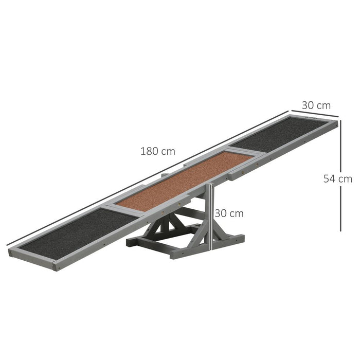 PawHut Wooden Pet Seesaw for Big Dogs - High-Quality & Safe Agility Toy - Engage Your Dog's Energy & Improve Agility