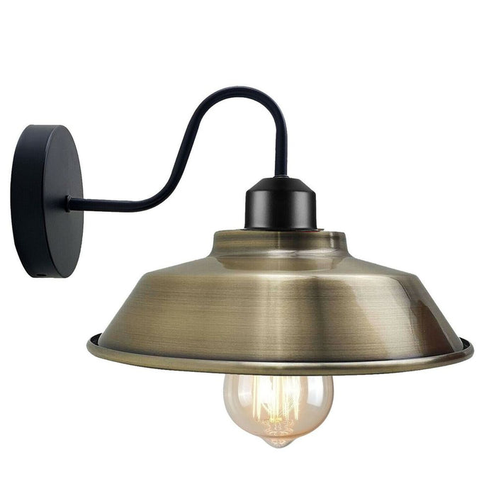 Retro Industrial Wall Lights - E27 Indoor Sconce - Metal Bowl Shape Shade - Basement, Bedroom, Home Office