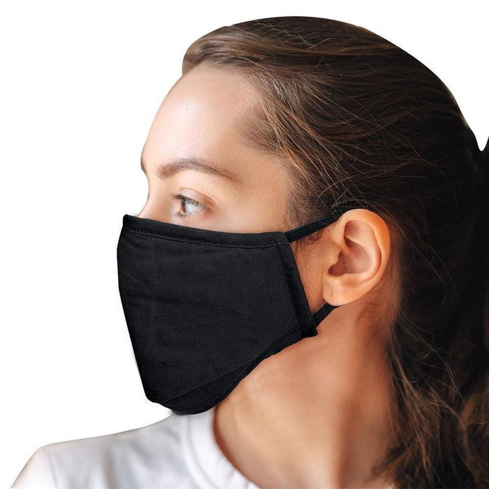 Termin8 Triple Layer Reusable Cotton Face Mask - Black