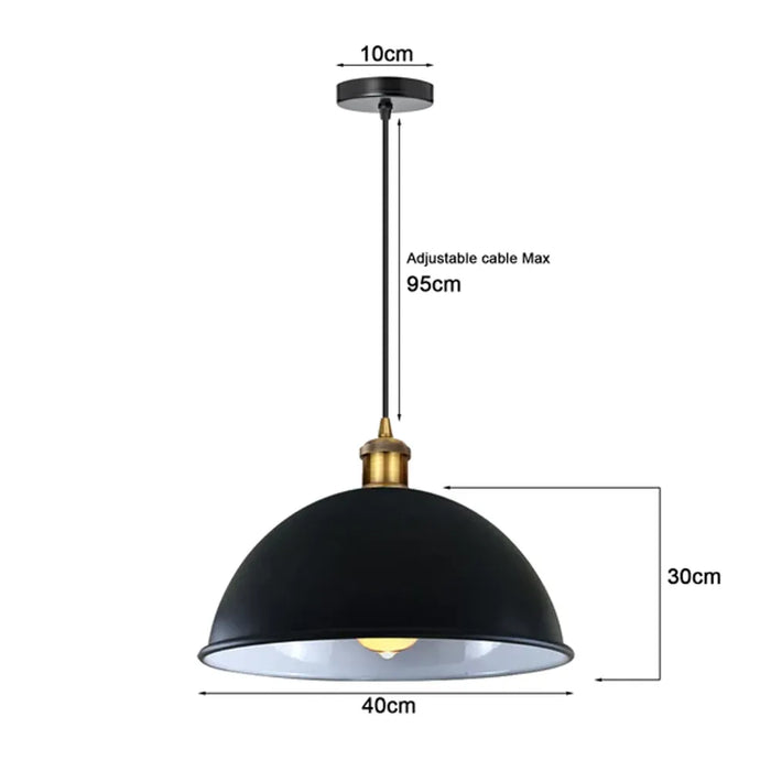Black inner White Vintage Ceiling Pendant Light Shade Hanging Lamp Lights