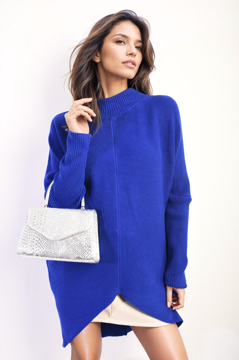 Turtle Neck Longline Knitted Jumper - Cozy & Chic Winter Essential