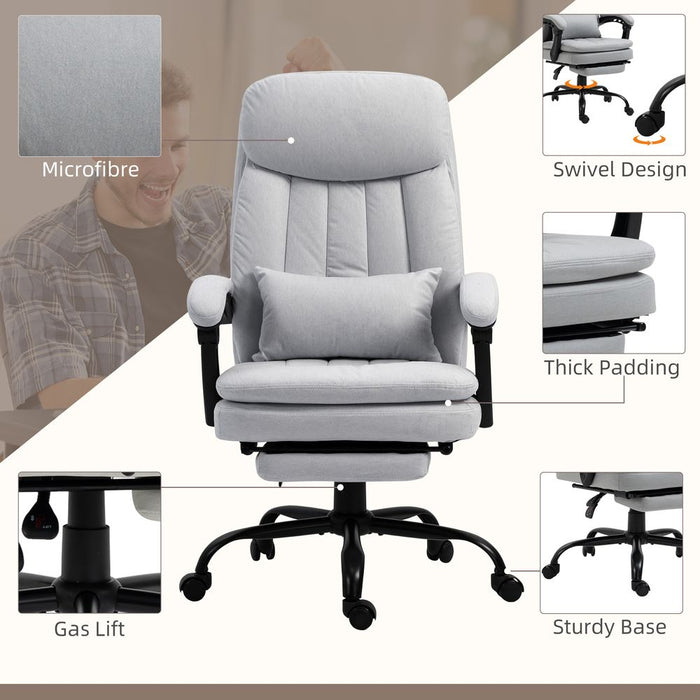 Vinsetto Microfibre Vibration Massage Office Chair with Heat, Pillow, Grey