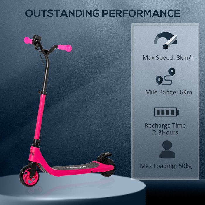 120W Electric Scooter w/ Battery Level Display, Rear Brake - Pink HOMCOM