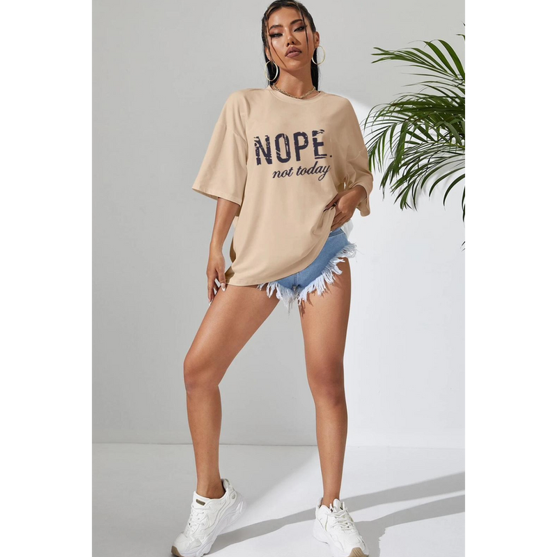 Ladies Identical Graphic Print Over sized T shirt Top