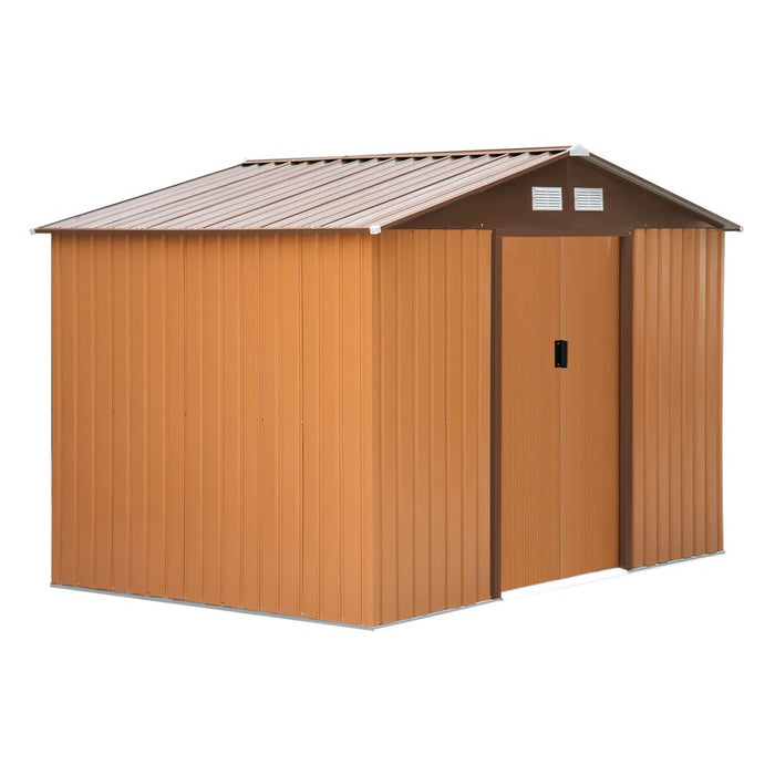 Lockable 9x6 ft Metal Shed - Khaki Storage Yard Container - High Quality