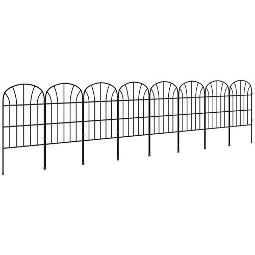Outsunny 8PCs Decorative Garden Fencing 24in x 8.7ft Metal Border Edging