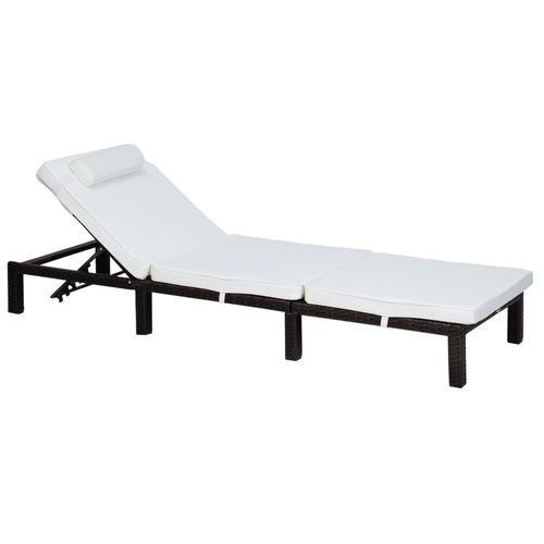 Rattan Sun Lounger Bed-Brown