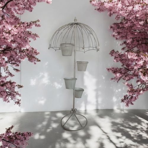 130CM CREAM METAL GARDEN PLANTER