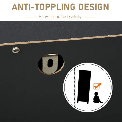 Wooden 5-Drawer Storage Cabinet Chest with Metal Handles Bedroom Living Room