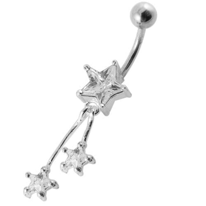 Jeweled Stars Dangling Belly Ring