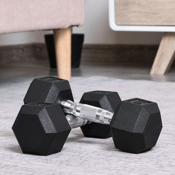 Premium Hex Dumbbell Set 8kg - Non-Slip Grip & Sturdy Build for Effective Home Workouts - HOMCOM