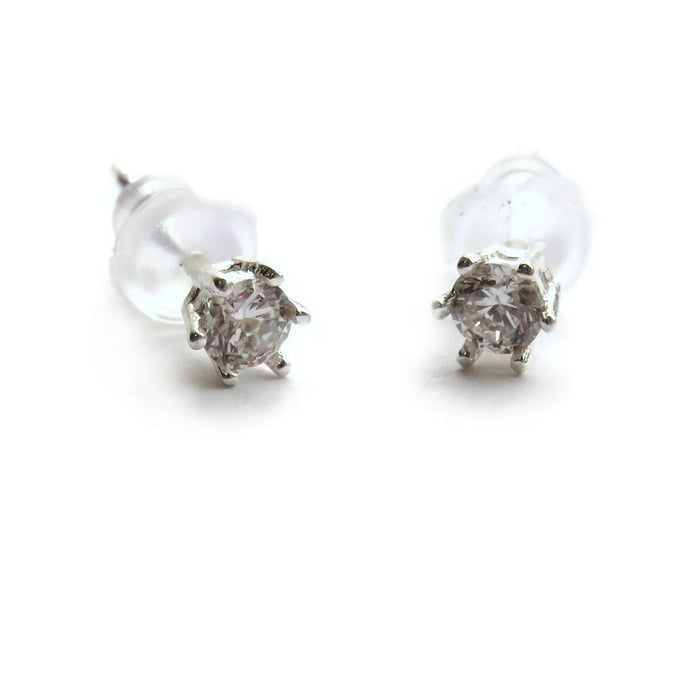 Sterling Silver Diamante Stud Earrings - High-Quality, Sparkling Jewelry