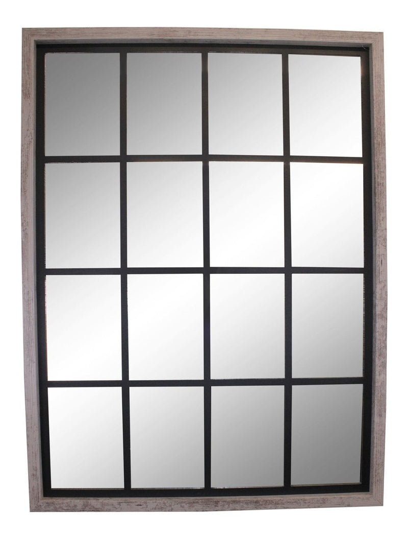 Premium Grey Window Style Wall Mirror - 60x80cm - Best Quality