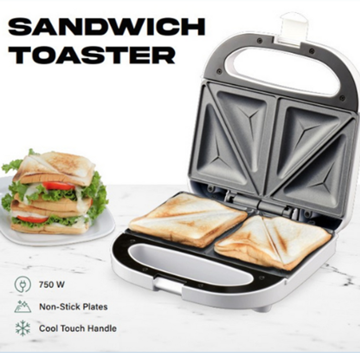 Premium Non-Stick Sandwich Maker | Easy Cleaning | Safe Handle | Thermal Fuse | Anti-Skid Base