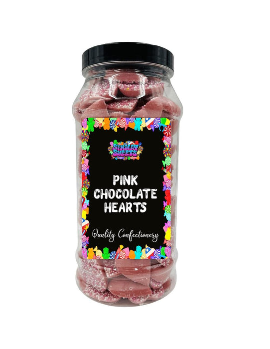 Pink Chocolate Hearts Jazzles Snowies Jazzies Retro Sweets Gift Jar