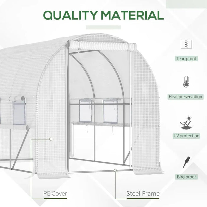 Spacious Outdoor Plant Greenhouse with Zippered Doors - High-Quality, Proficient Seller - White