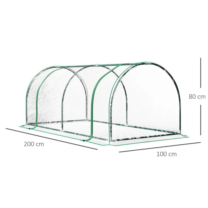 Steel Frame Tunnel Greenhouse Cover - 200x100x80cm - Protect Plants, Fruits, and Vegetables - Durable & Portable