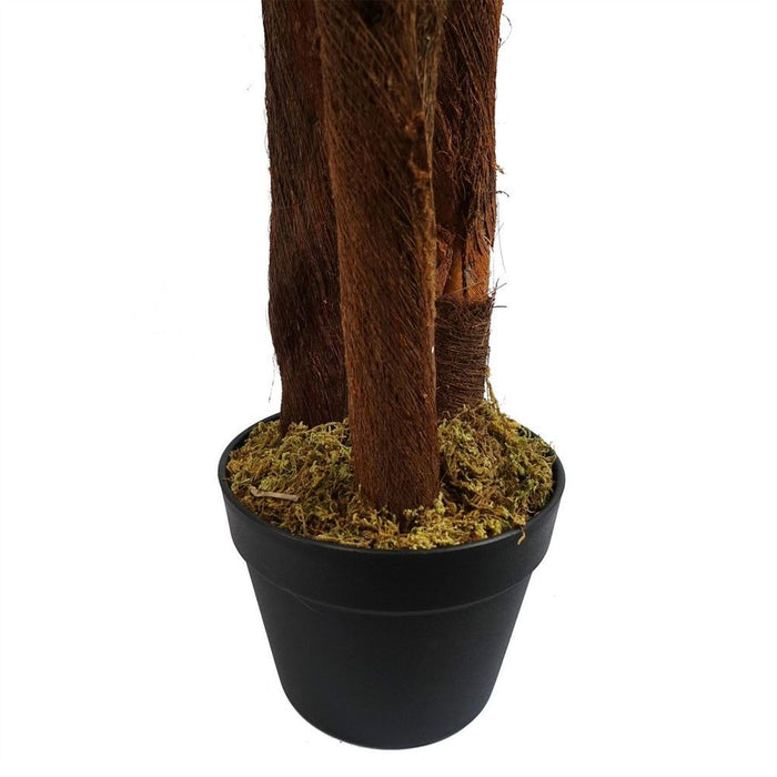 150cm Artificial Large Palm Tree - Natural Trunk - Authentic Look - Impressive Size - Wired Branches - Weighted Pot