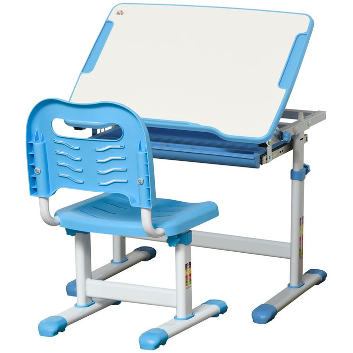 Adjustable Kids Desk & Chair Set with Drawer | Ergonomic & Sturdy | Ideal for Ages 6-12