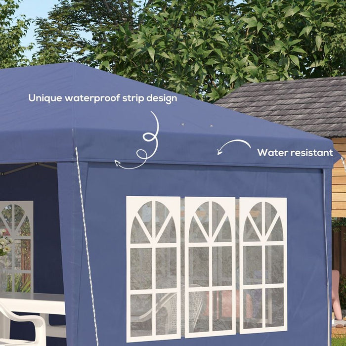 Premium 3x6m Heavy Duty Gazebo Marquee - Blue. High-Quality Materials. Easy Setup & Storage.