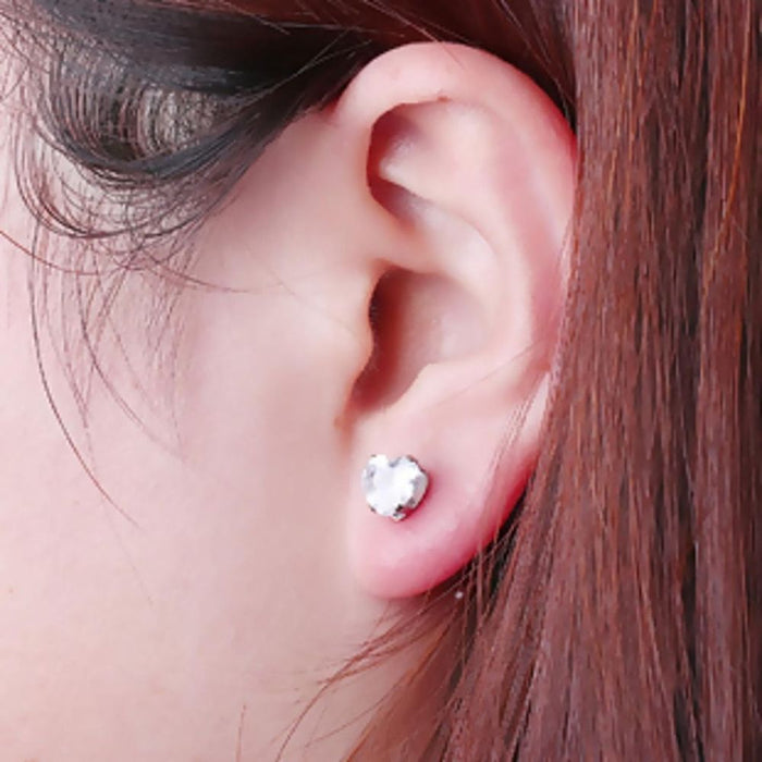 Cubic Zirconia Heart Stud Earrings | Ideal Birthday or Christmas Gift