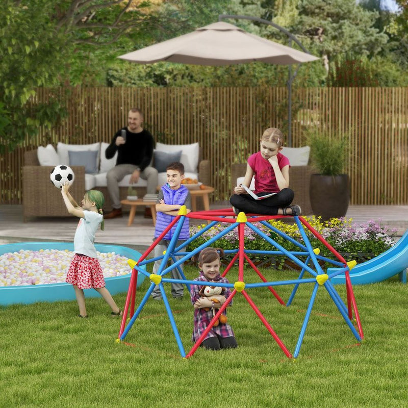 Outsunny 6 FT Dome Climber, Jungle Gym - Rust & UV Resistant Steel Frame, Durability & Fun!