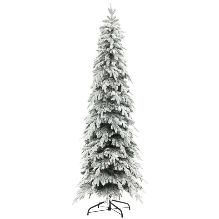 7 ft Christmas Tree Artificial Green Pencil Shaped snowy design