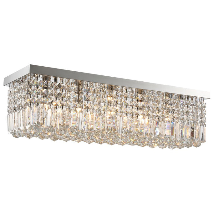 Stunning Crystal Ceiling Light: Square Chandelier, Silver, E14 Base