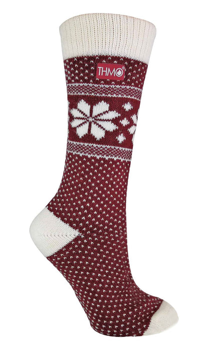 Ladies Festive THMO Wool Thermal Socks - Stay Warm and Stylish All Winter Long!