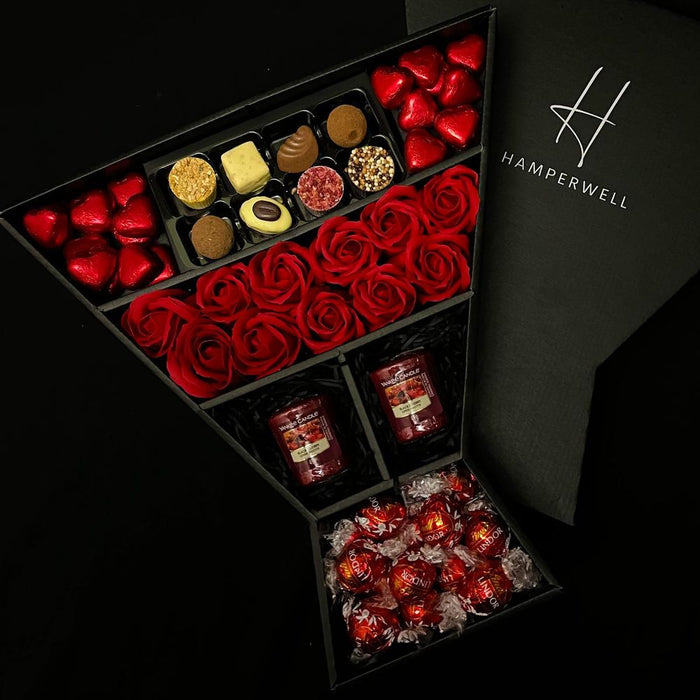 Lindt Lindor & Yankee Candle Signature Chocolate Bouquet With Red Roses