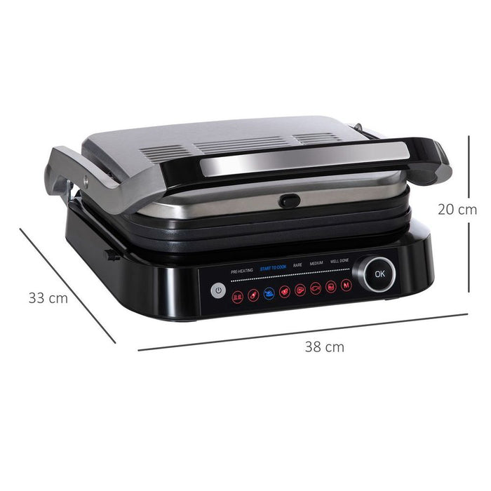 Health Grill & Panini Press, 2100W w/ 180 Flat Open 8 Automatic Settings