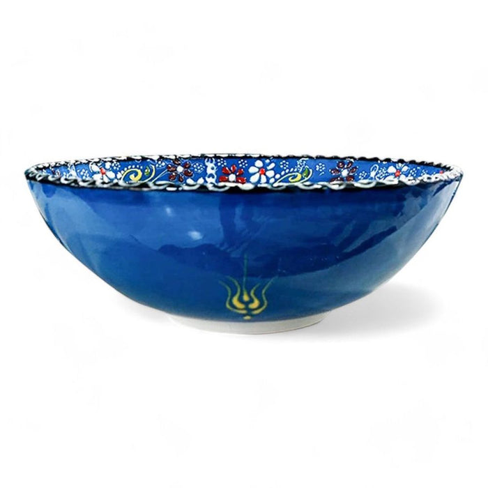 Handmade Ceramic Bowl Mexican Blue to Navy Blue 21cm