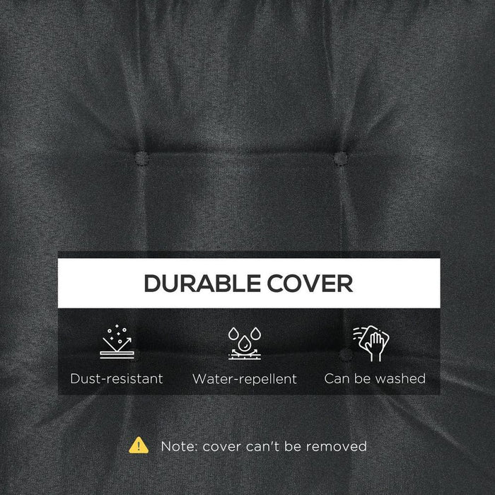 Premium Black Replacement Garden Seat Cushion | 40 x 40cm | Ties | Dining Chair Pad