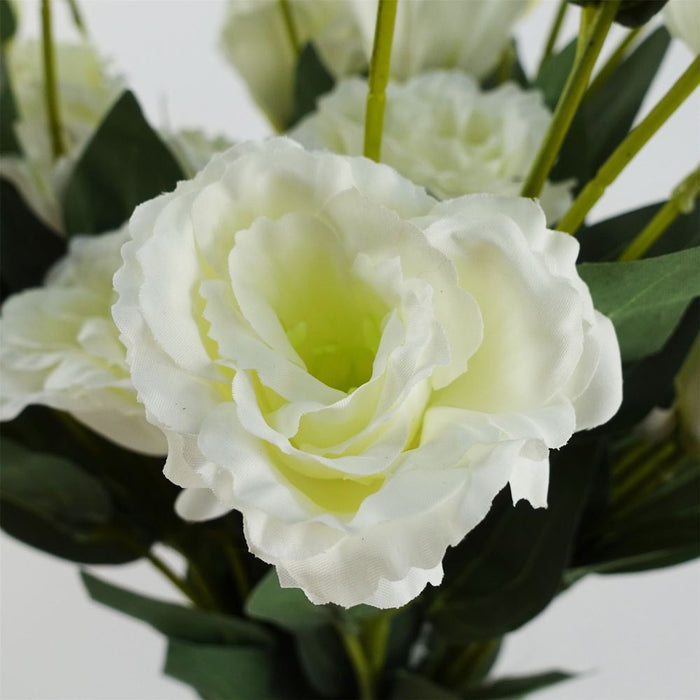 Pack of 6 x 80cm Artificial White Wild Rose Stem - 36 Flowers