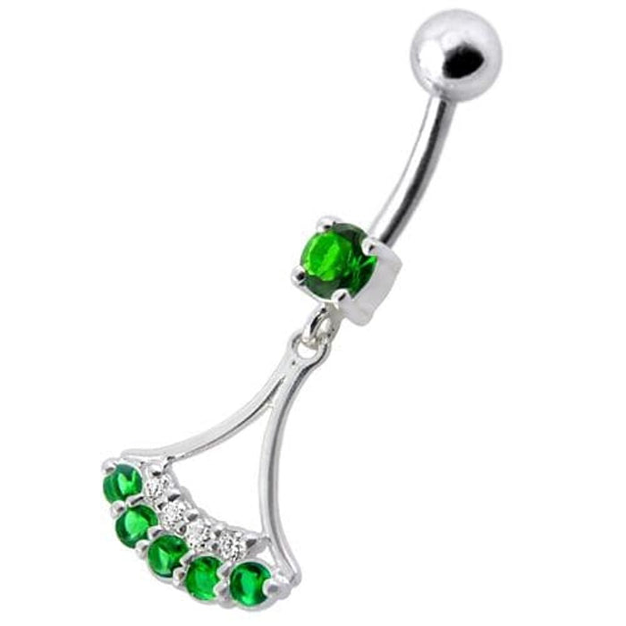 Fancy  Jeweled Dangling Belly Navel Ring Body Jewelry