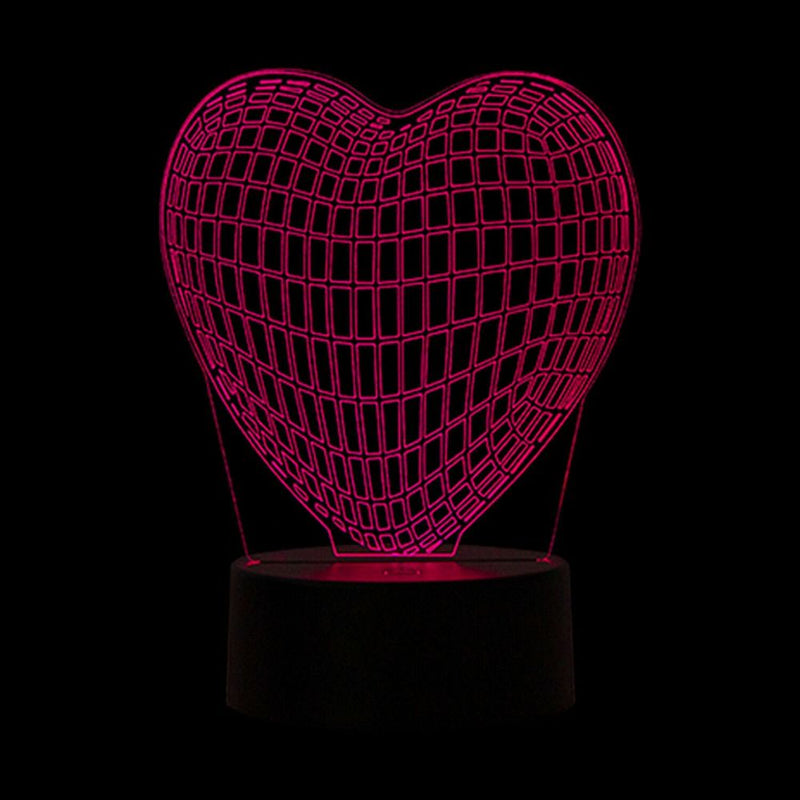 3D Heart Night Light - Color Changing LED Lamp