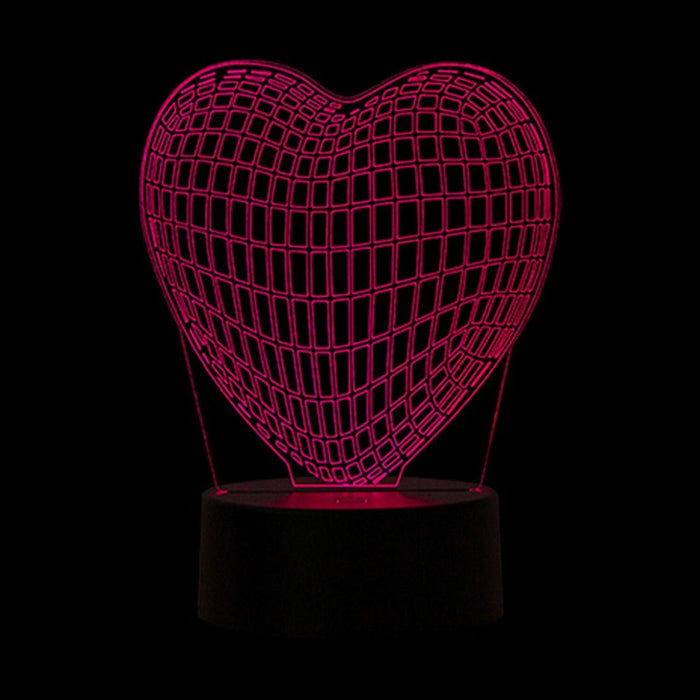 3D Heart Night Light - Color Changing LED Lamp