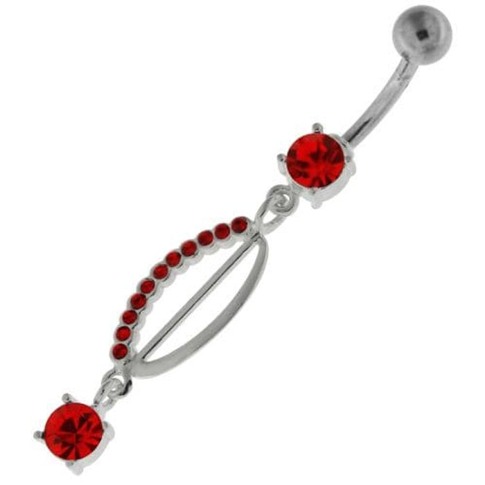 Dangling Jeweled safety Pin Belly Button Bar