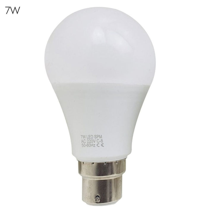 B22 7W Energy Saving Warm White LED Light Bulbs A60 B22 Screw-in non dimmable bulbs