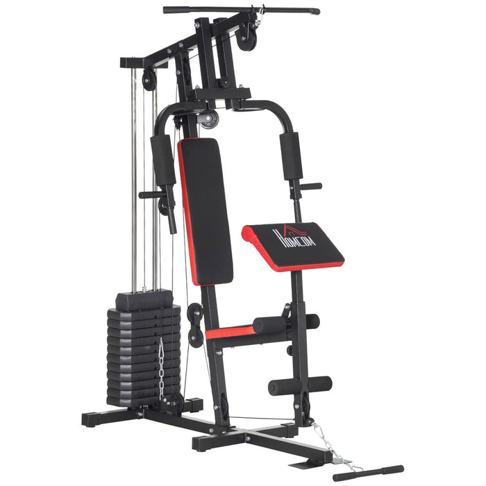 66kg Weight Multi Home Gym Machine for Full Body Strength Training, Red HOMCOM