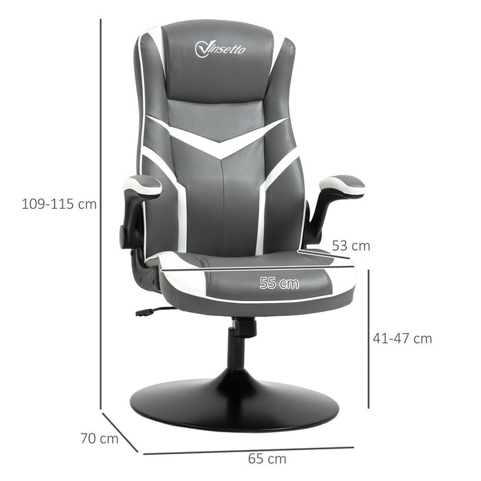 Vinsetto High Back Gaming Chair w/ Swivel Base - Grey