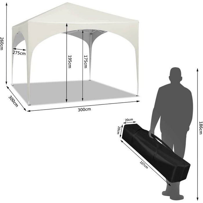 Party Tent | Waterproof and Sunproof Garden Gazebo | Beige 3x3 m