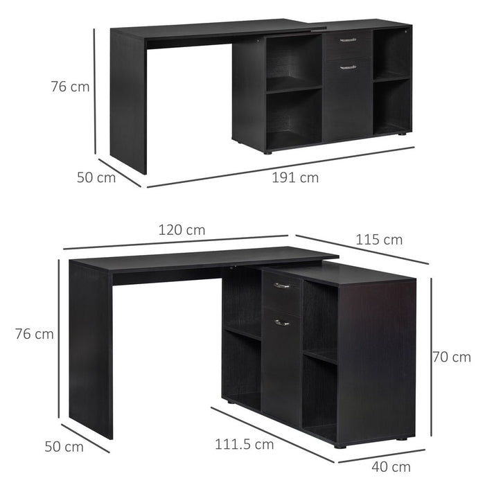 Dual-use Adjustable Large L-Shaped Computer Desk Laptop Workstation