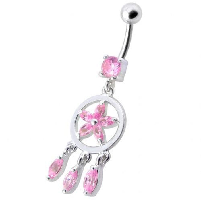 Fancy Dangling SS Belly Ring