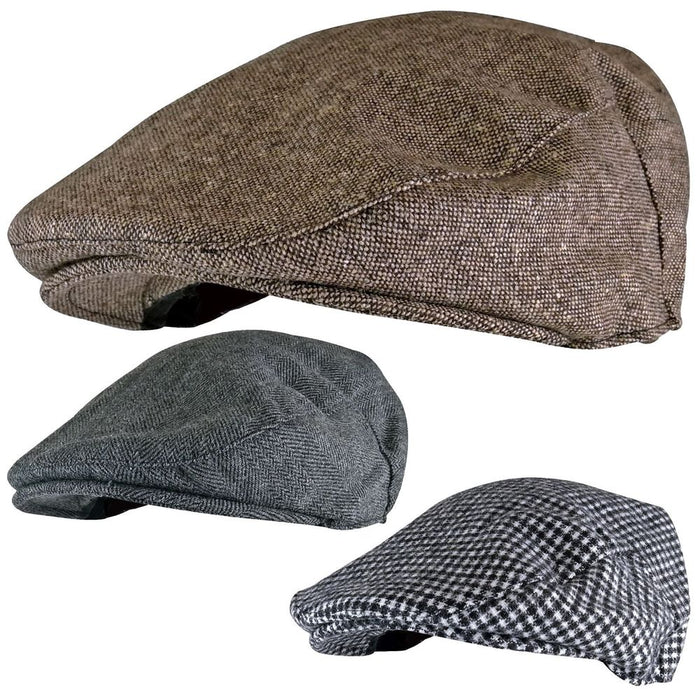 Mens Traditional Flat Cap: Stylish Quilted Lining, Folds for Easy Storage, Available in 58cm and 60cm