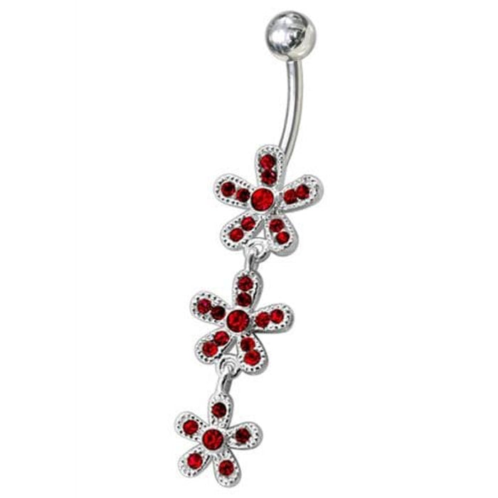 Fancy  Silver Dangling Navel Belly Ring