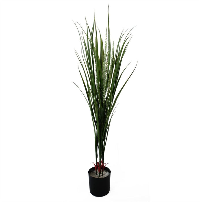 Premium 20cm Green Glazed Barrel Planter with Artificial Dracaena - High Quality & UV Treated - Indoor/Outdoor